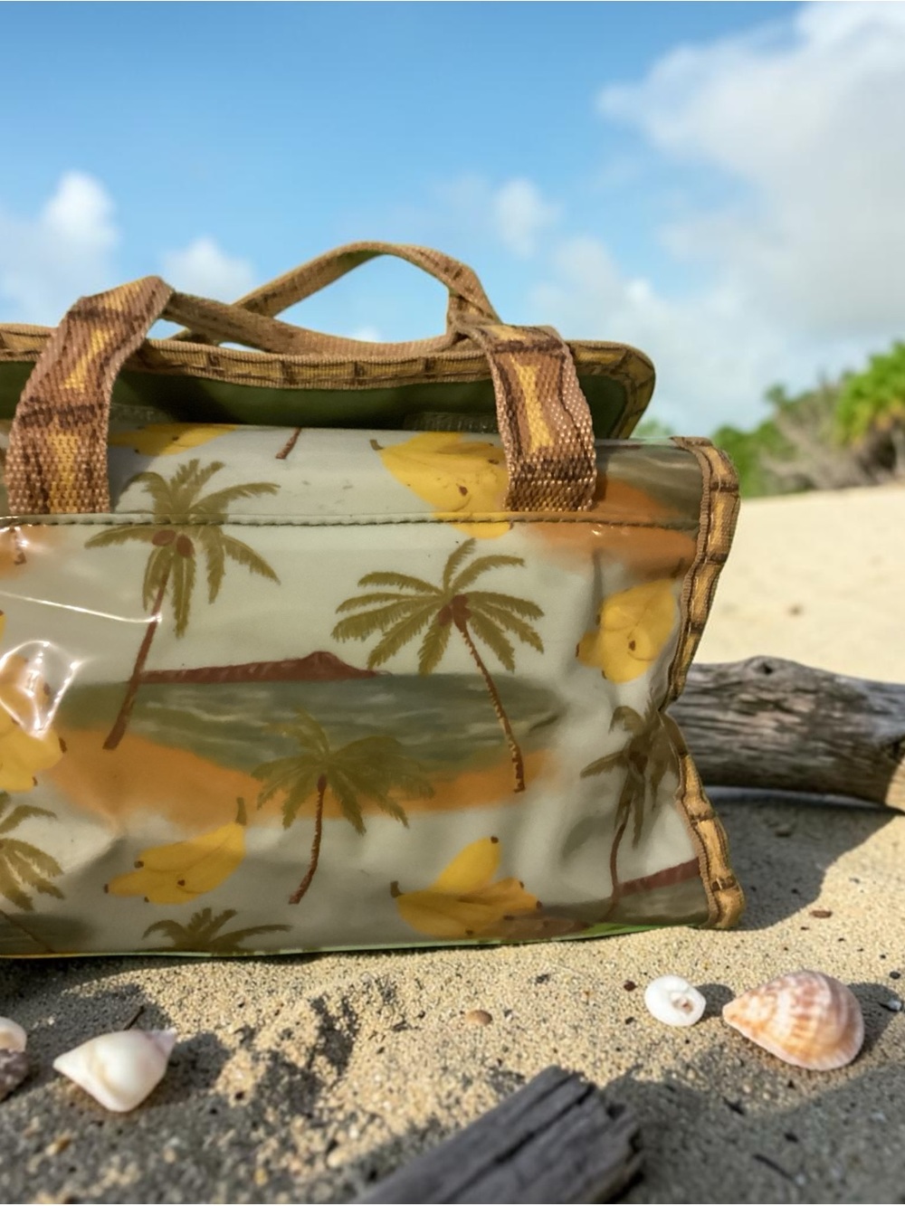 Avon Vintage Tropical Banana Print Mini Tote Bag - Picture 5 of 11
